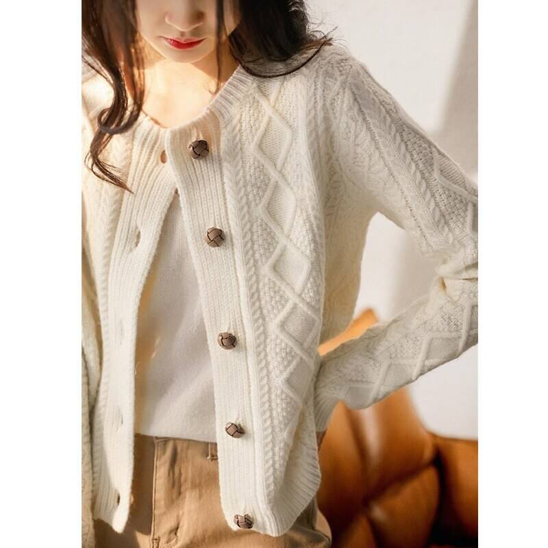 Cardigan de Lã Curto Noyer