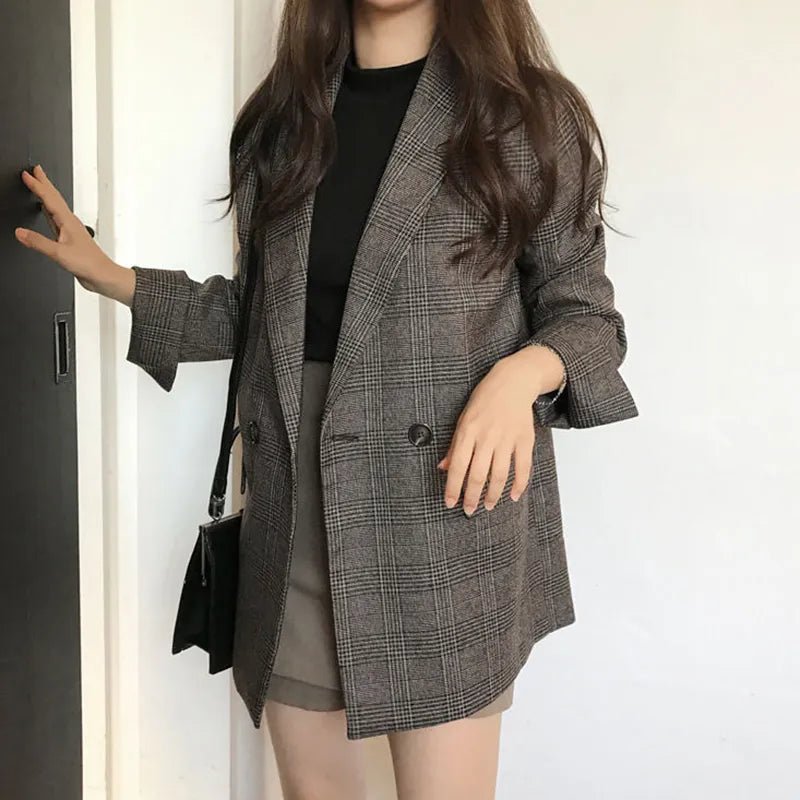 Blazer Alongado Xadrez Imelda - Vista Ladies