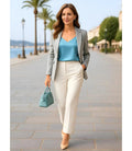 Blusa Regata Feminina de Cetim Social Elegante | Viamor - Innovare