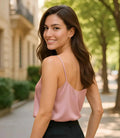 Blusa Regata Feminina de Cetim Social Elegante | Viamor - Innovare