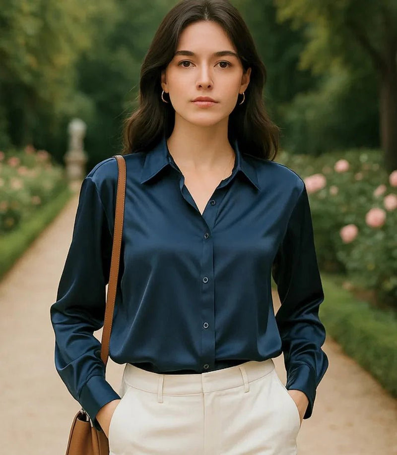 Blusa Social Feminina de Seda com Manga Longa Elegante | Lady - Innovare