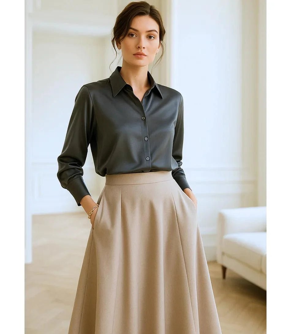 Blusa Social Feminina de Seda com Manga Longa Elegante | Lady - Innovare