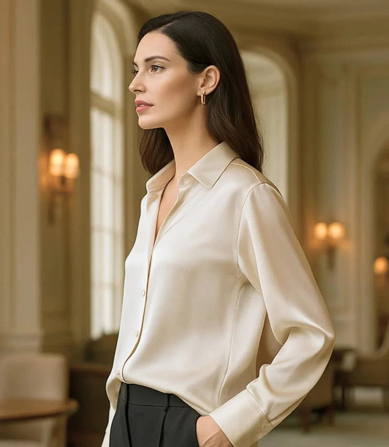 Blusa Social Feminina de Seda com Manga Longa Elegante | Lady - Innovare