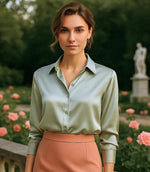 Blusa Social Feminina de Seda com Manga Longa Elegante | Lady - Innovare