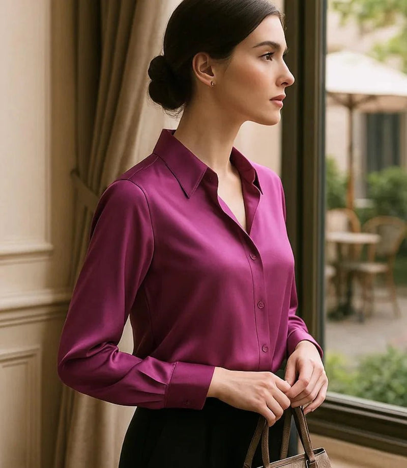 Blusa Social Feminina de Seda com Manga Longa Elegante | Lady - Innovare