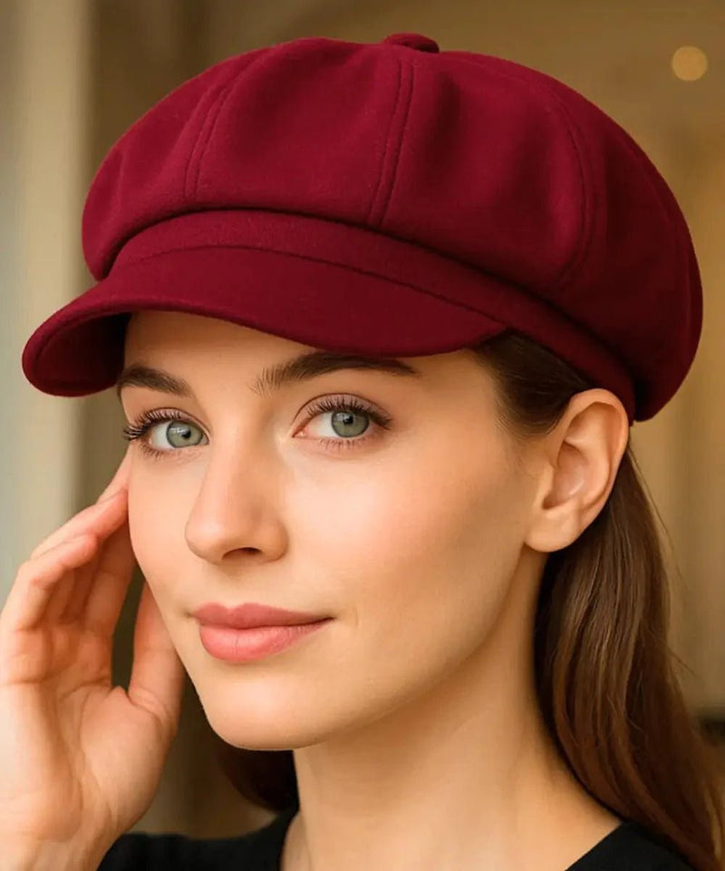 Boina Feminina Francesa em Lã com Aba Vintage Elegante | Oslo - Innovare