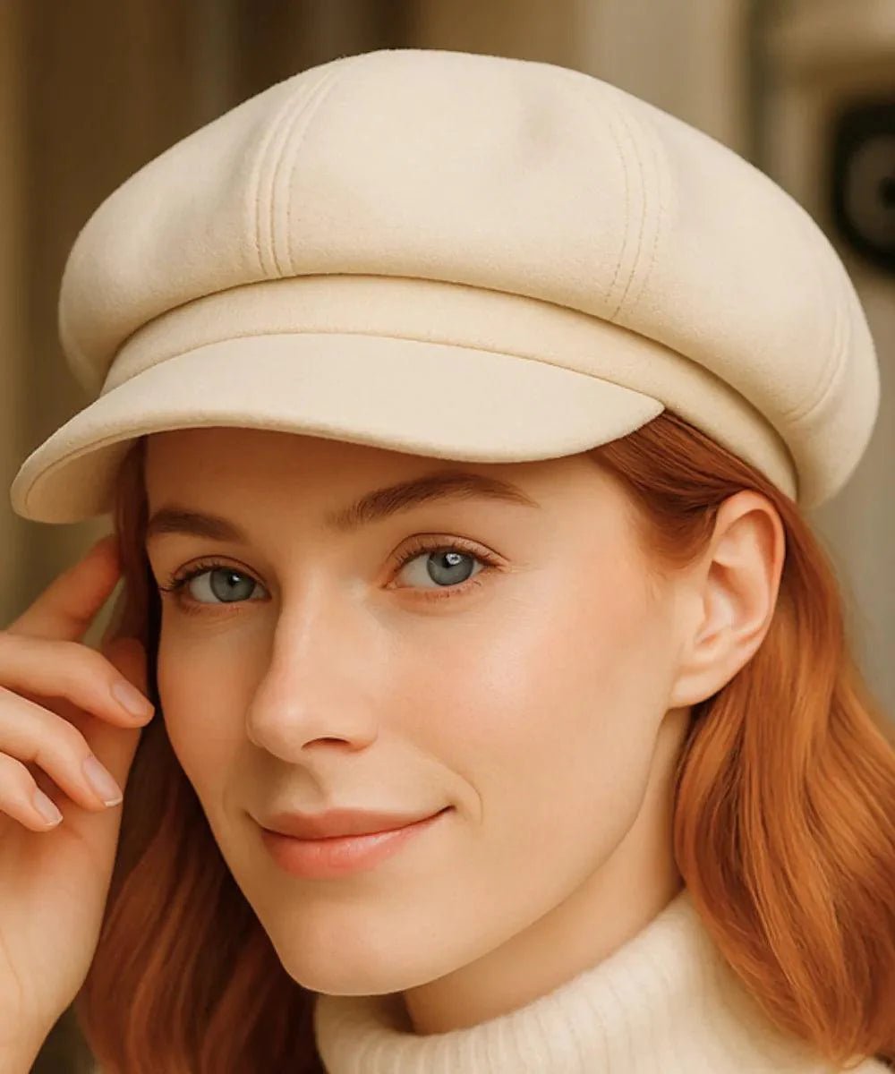 Boina Feminina Francesa em Lã com Aba Vintage Elegante | Oslo - Innovare