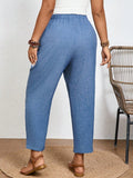 Calça Feminina Plus Size Roberta Com Elastico Na Cintura - Ziora
