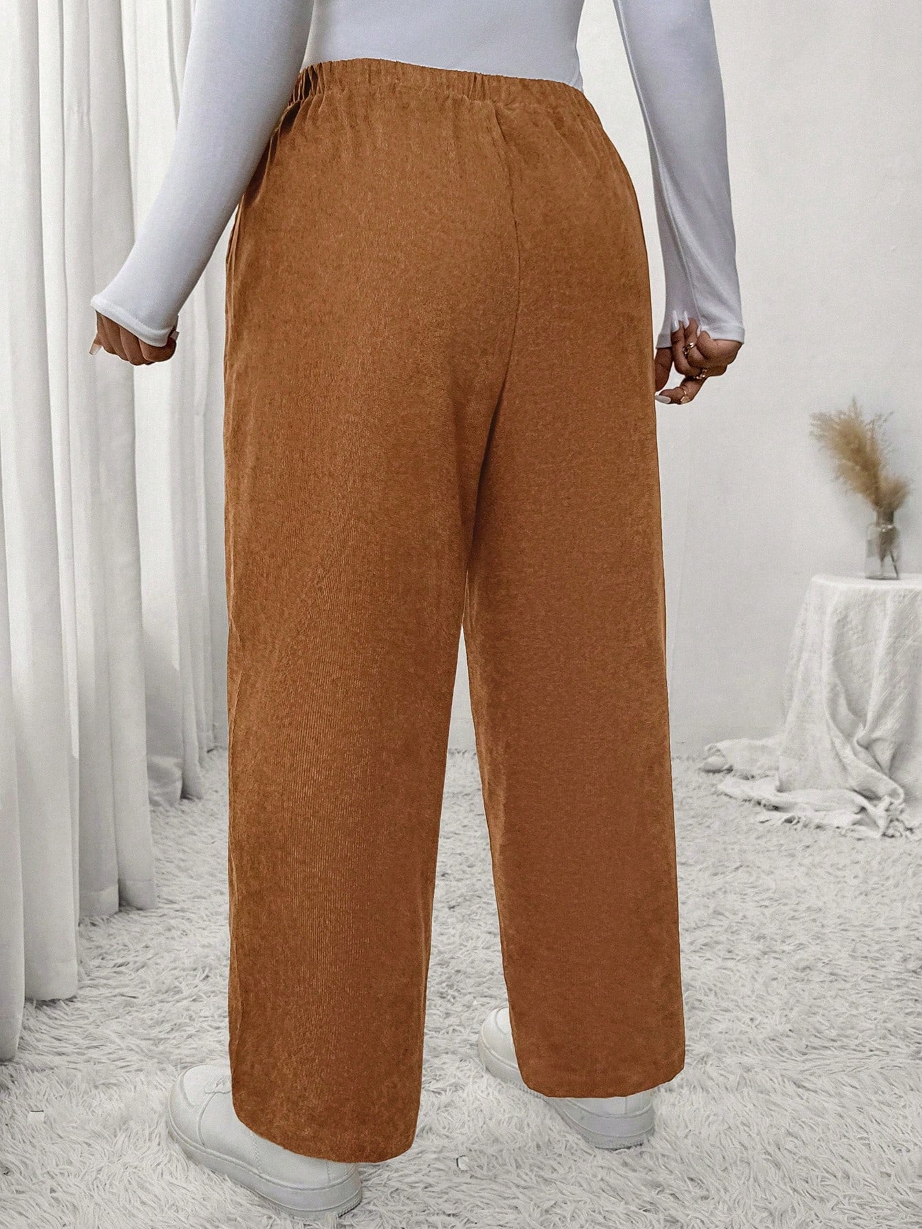 Calça Feminina Plus Size Roberta Com Elastico Na Cintura - Ziora