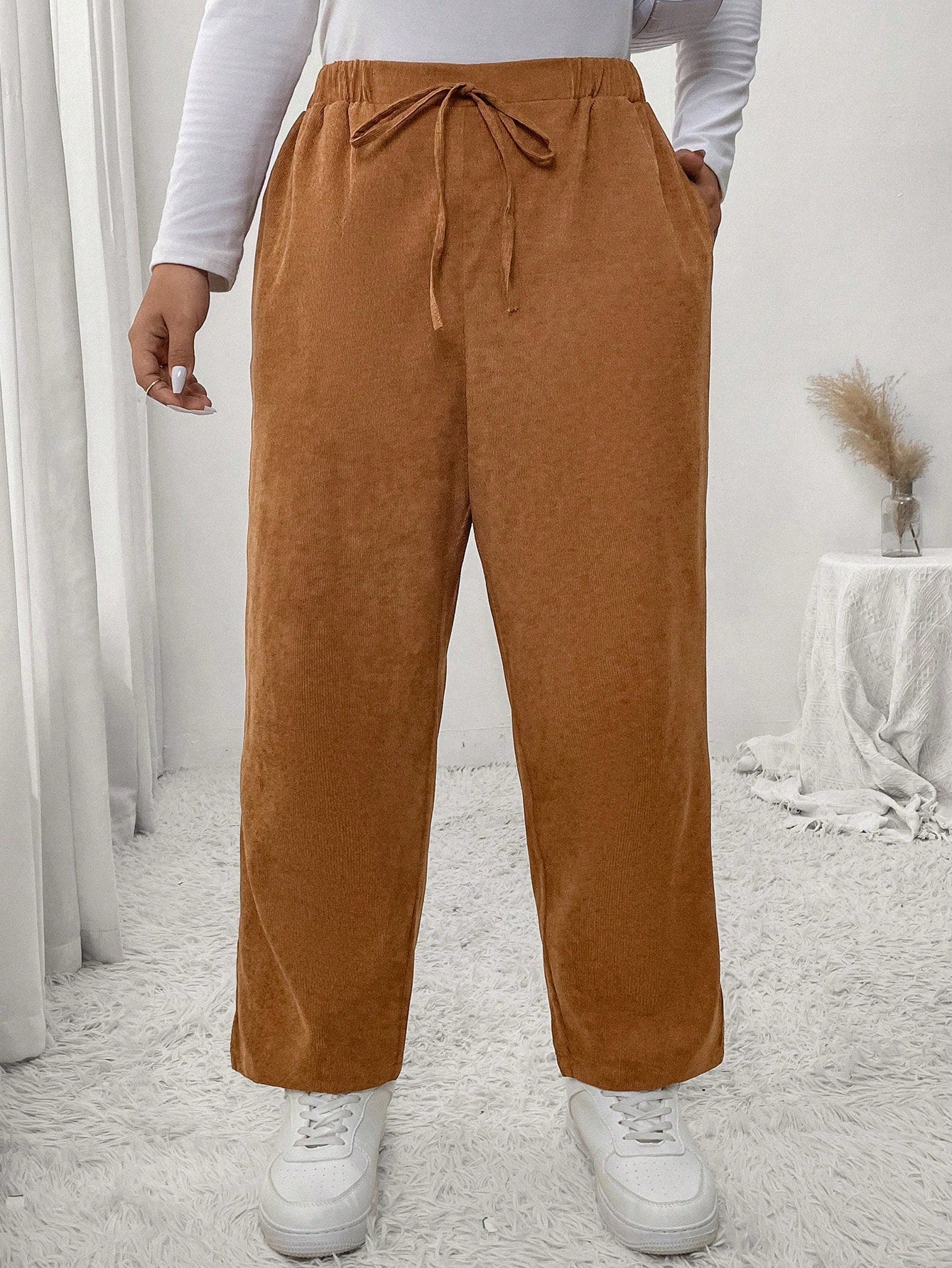 Calça Feminina Plus Size Roberta Com Elastico Na Cintura - Ziora