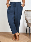 Calça Feminina Plus Size Roberta Com Elastico Na Cintura - Ziora