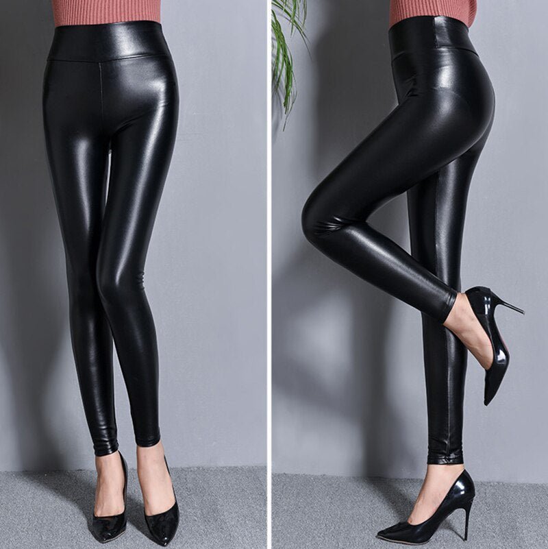 Calça Legging Couro Térmica Peluciada - Vista Ladies