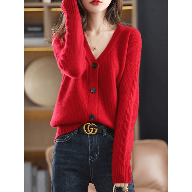 Cardigan Casual de Lã Temple - Vista Ladies