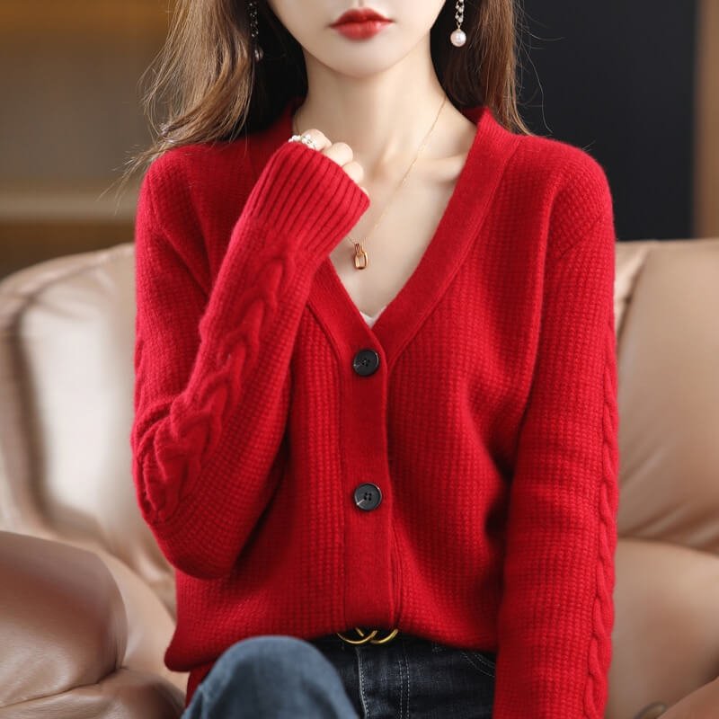 Cardigan Casual de Lã Temple - Vista Ladies