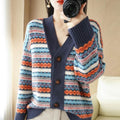 Cardigan Jacquard com Botões Maritime - Vista Ladies
