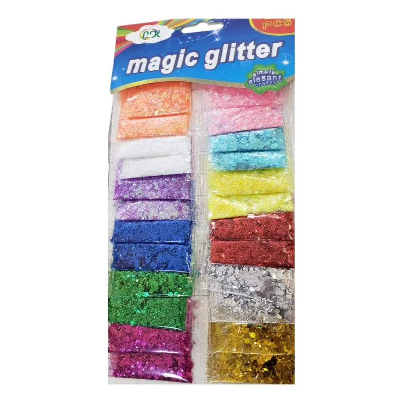 Cartela com 24 Glitters Flocados Coloridos Profissional para Maquiagem, Unhas e Nail Art - Innovare