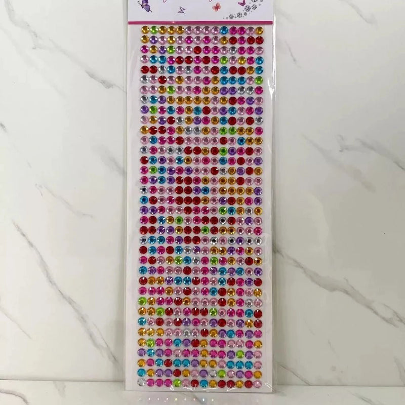 Cartela de Strass Adesiva 5mm Profissional para Maquiagem, Unhas, Artesanato e Carnaval - Innovare