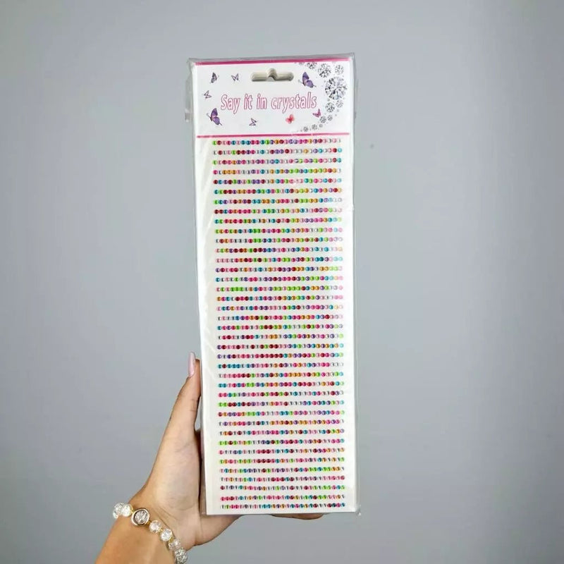 Cartela de Strass Autoadesiva em Resina para Artesanato, Scrapbook, Unhas e Maquiagem - Innovare