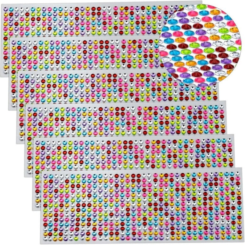 Cartela de Strass Autoadesiva em Resina para Artesanato, Scrapbook, Unhas e Maquiagem - Innovare