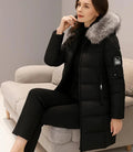 Casaco Feminino de Inverno Longo Com Capuz e Gola De Pelo | Júlia - Innovare