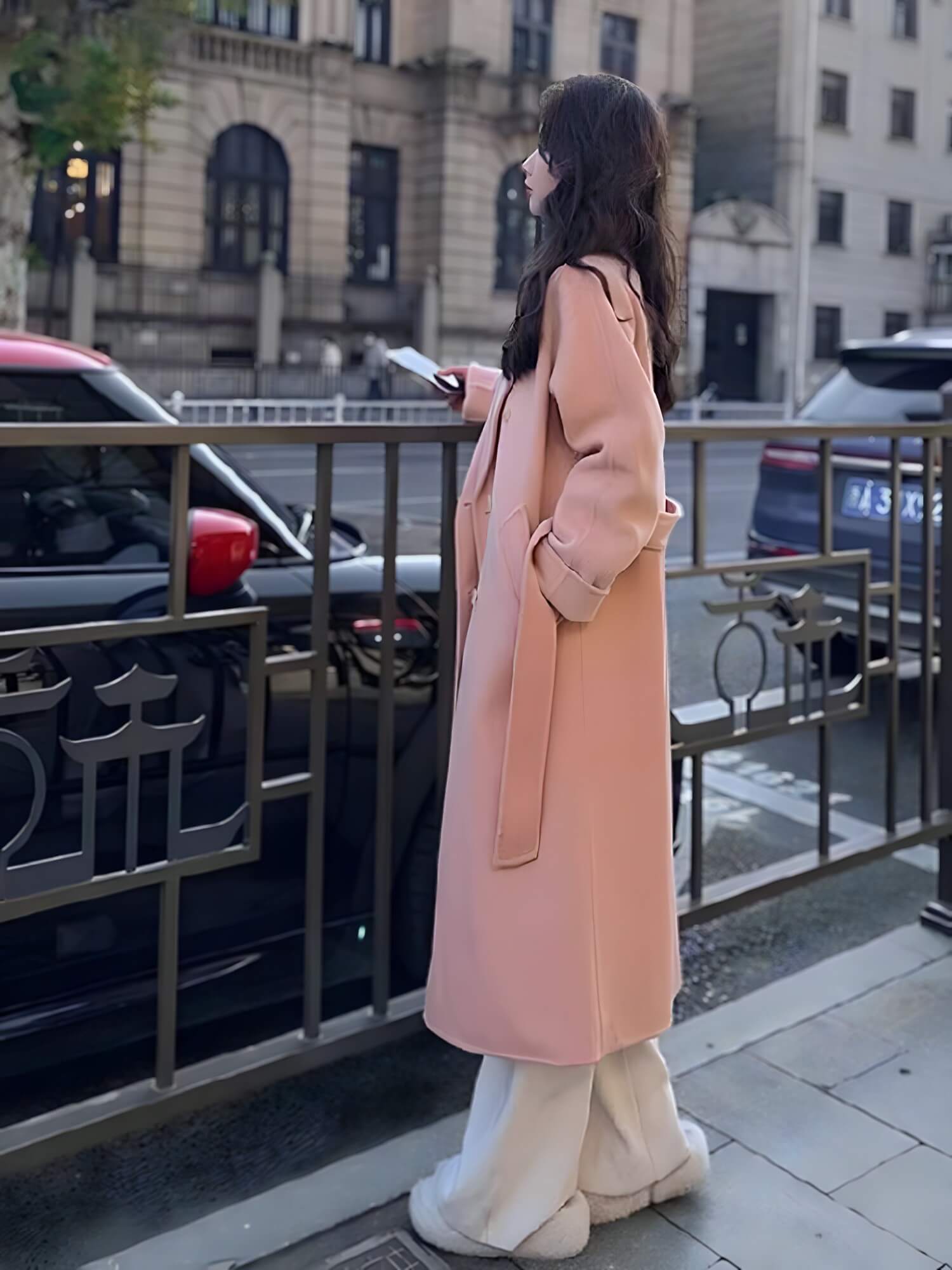 Casaco Feminino Longo de Lã Batida Isidro - Vista Ladies