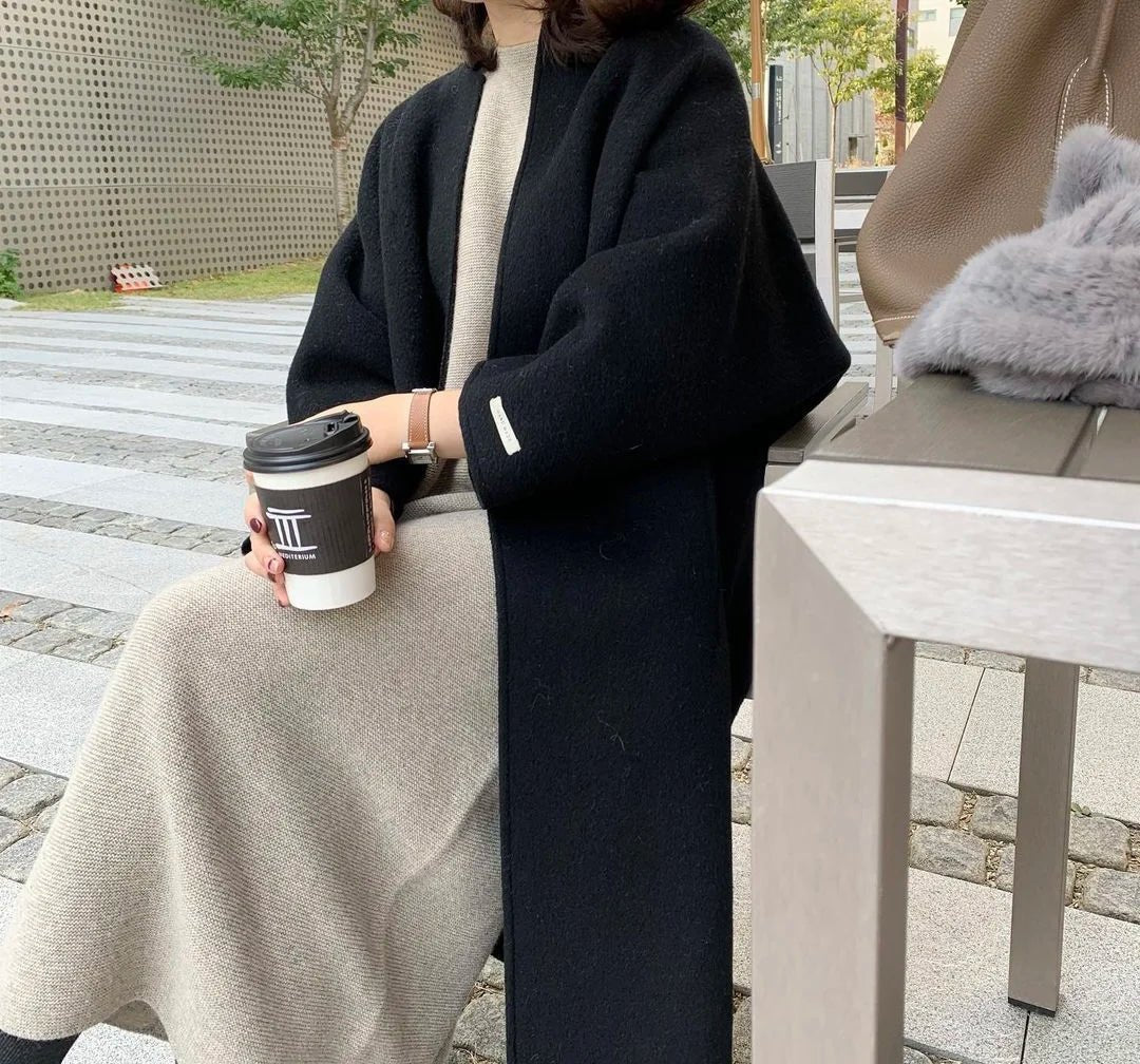 Casaco Feminino Longo de Lã Batida Neploe - Vista Ladies