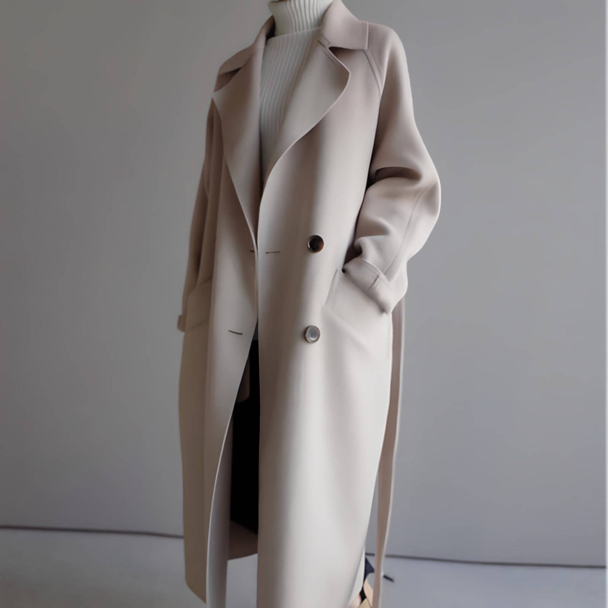 Casaco Feminino Longo de Lã Batida Ribera - Vista Ladies