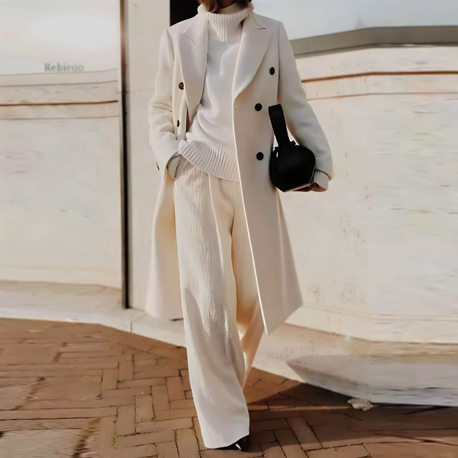 Casaco Feminino Longo de Lã Batida Yael - Vista Ladies