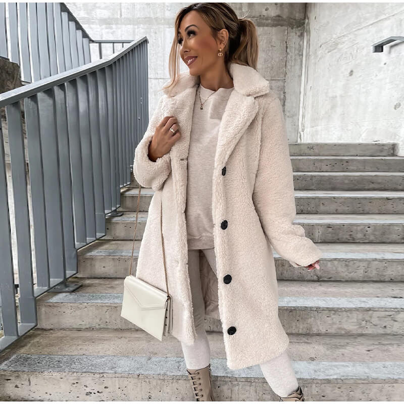 Casaco Feminino Longo Teddy - Vista Ladies
