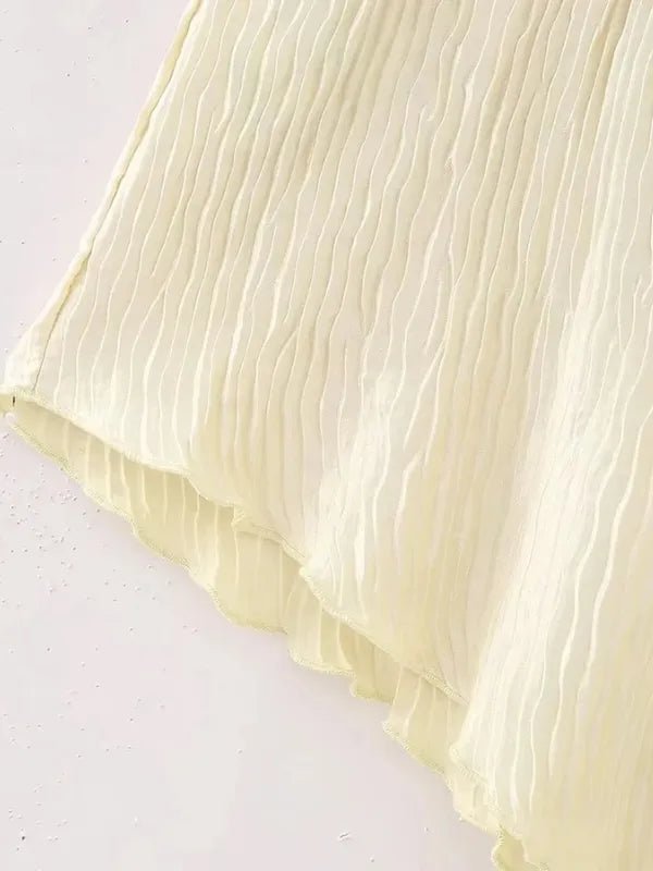 Conjunto Plissado Blusa Assimétrica e Calça Pantalona Mina - Ziora