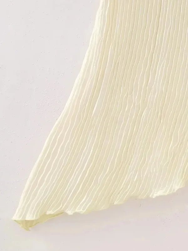 Conjunto Plissado Blusa Assimétrica e Calça Pantalona Mina - Ziora