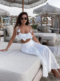 Cropped com flores 3D e costas abertas – Gabriela - Ziora