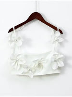 Cropped com flores 3D e costas abertas – Gabriela - Ziora