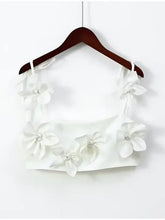 Cropped com flores 3D e costas abertas – Gabriela - Ziora