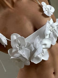 Cropped com flores 3D e costas abertas – Gabriela - Ziora