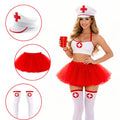 Fantasia de Enfermeira Kit 3 Peças com Saia de Tule Vermelha, Tiara e Meias para Carnaval e Festas - Innovare