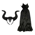 Fantasia Malévola com Chifres Kit 3 Peças Adulto Preto com Arco, Capa e Asas para Carnaval - Innovare