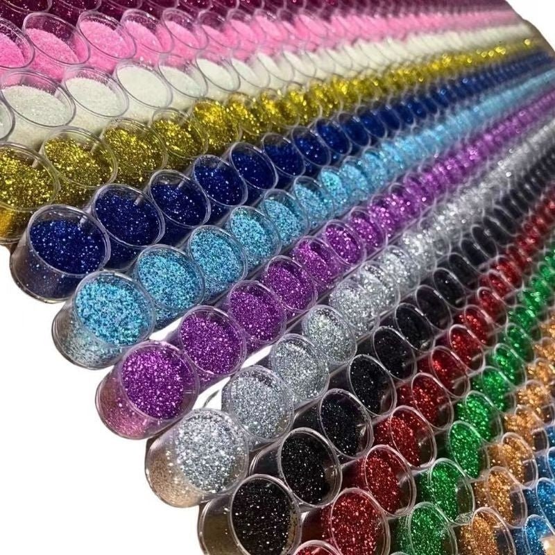 Kit 12 Potes de Glitter Flocado Grande Profissional Furta - Cor para Unhas, Maquiagem e Artes - Innovare