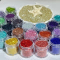 Kit 12 Potes de Glitter Flocado Grande Profissional Furta - Cor para Unhas, Maquiagem e Artes - Innovare