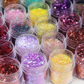 Kit 12 Potes de Glitter Flocado Grande Profissional Furta - Cor para Unhas, Maquiagem e Artes - Innovare