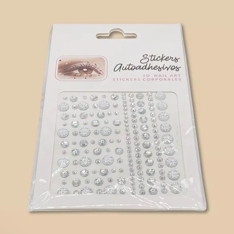 Kit 2 Cartelas de Adesivo de Rosto com Pedras Glitter Furta - Cor para Maquiagem Carnaval e Performance - Innovare