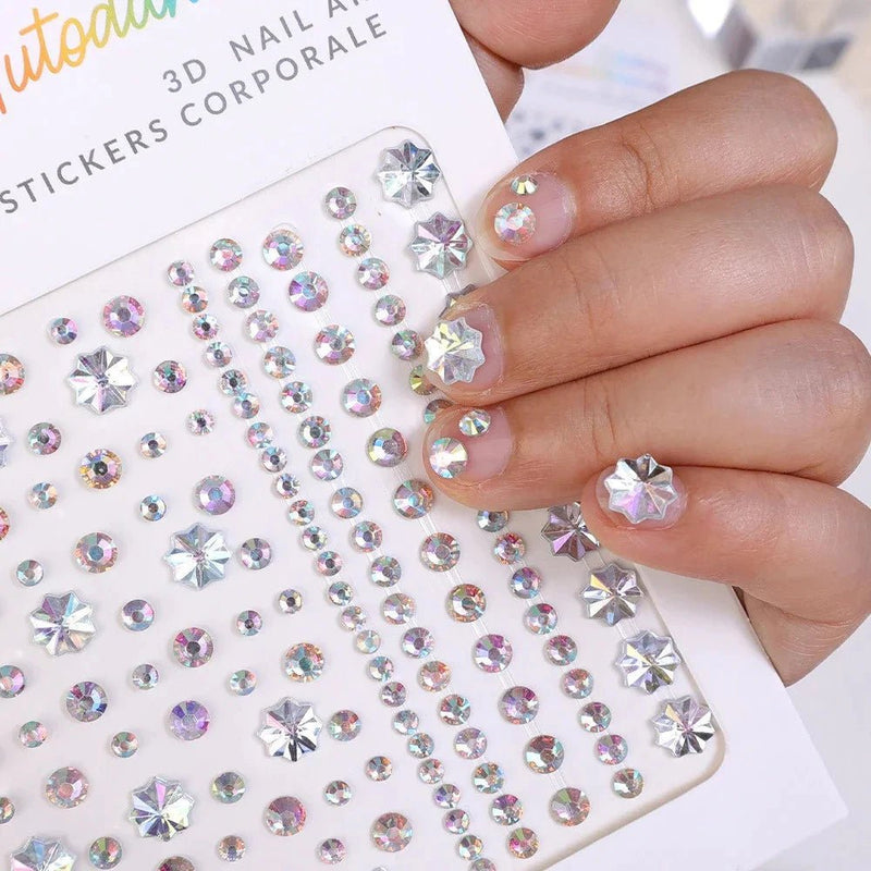 Kit 2 Cartelas de Adesivo de Rosto com Pedras Glitter Furta - Cor para Maquiagem Carnaval e Performance - Innovare
