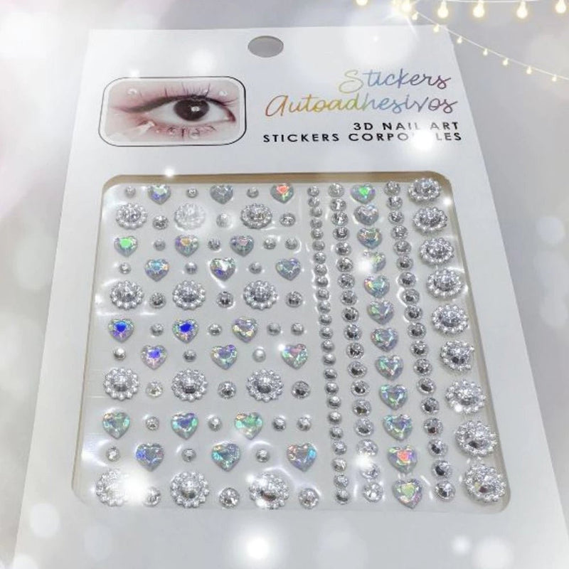 Kit 2 Cartelas de Adesivo de Rosto com Pedras Glitter Furta - Cor para Maquiagem Carnaval e Performance - Innovare