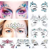 Kit de Adesivos Faciais com Strass e Cristais Autoadesivos para Maquiagem Carnaval e Festas - Innovare