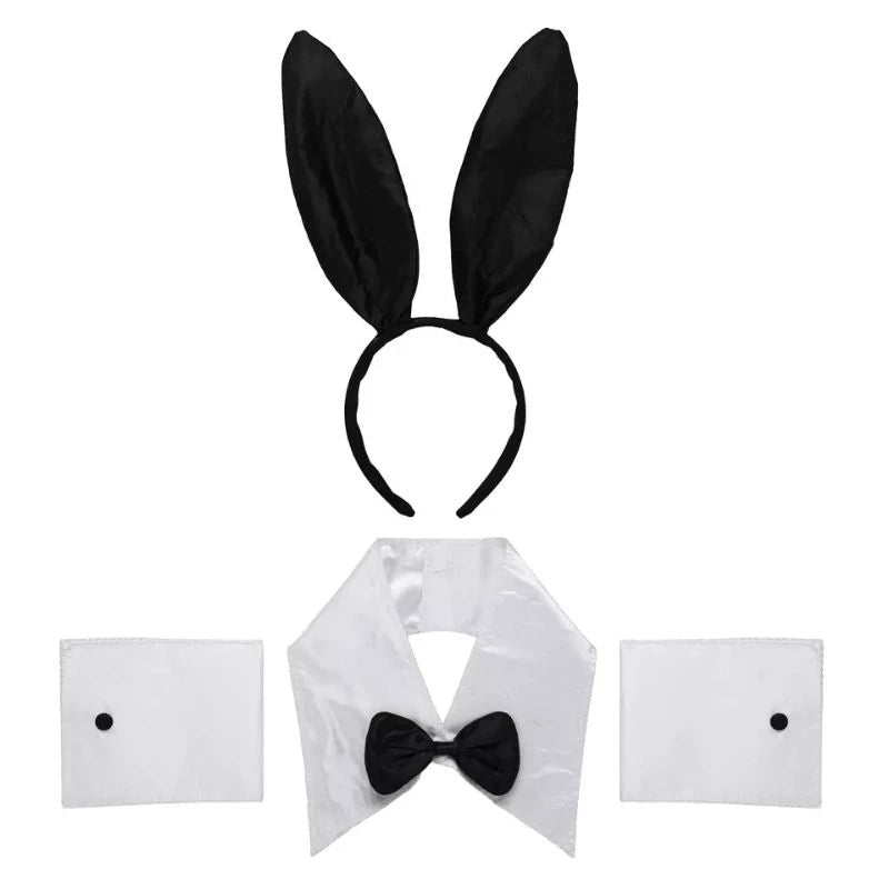 Kit Fantasia Coelho Playboy Adulto com Tiara, Gravata e Punhos para Carnaval e Festas - Innovare