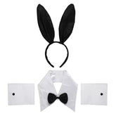 Kit Fantasia Coelho Playboy Adulto com Tiara, Gravata e Punhos para Carnaval e Festas - Innovare