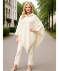 Poncho Feminino Tricot Com Capuz Elegante | Frankfurt - Innovare