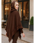 Poncho Feminino Tricot Com Capuz Elegante | Frankfurt - Innovare
