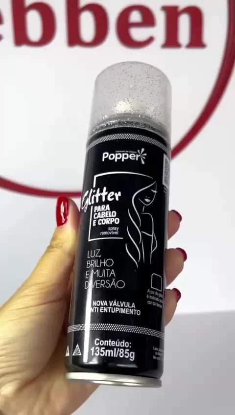Spray de Glitter para Cabelo e Corpo Popper Dourado e Prateado Removível para Carnaval e Festas - Innovare