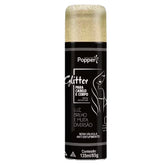 Spray de Glitter para Cabelo e Corpo Popper Dourado e Prateado Removível para Carnaval e Festas - Innovare